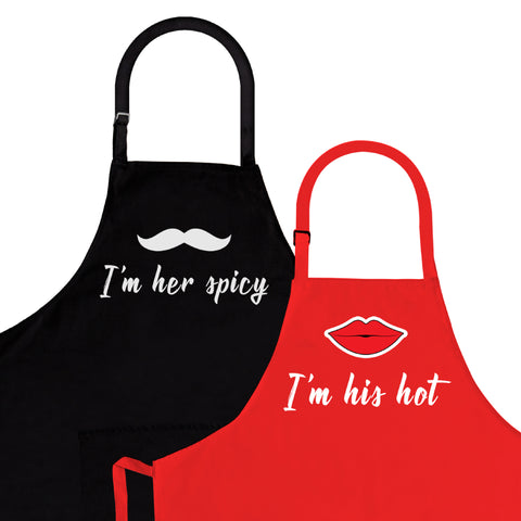 Nomsum | Her Spicy & His Hot 🌶️ | 2-Piece Kitchen Matching Apron Set